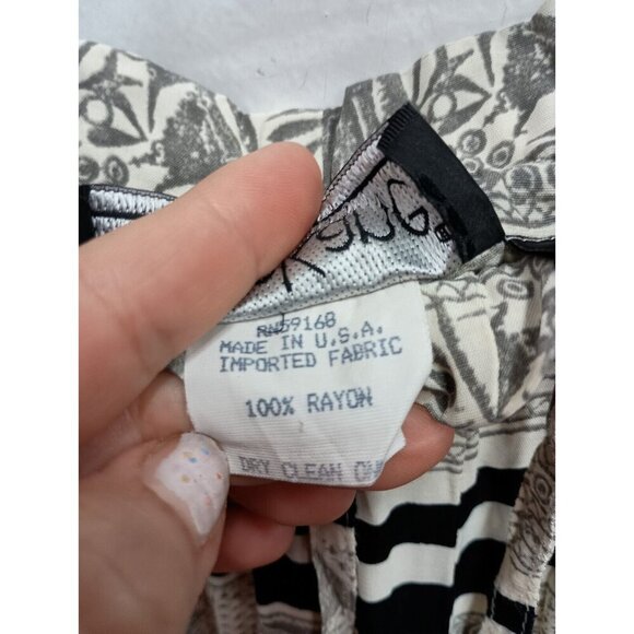 Vintage Karen Kane Womens Wide Leg Pants Size 6 Orange Black Elephant Print BOHO - Picture 8 of 8